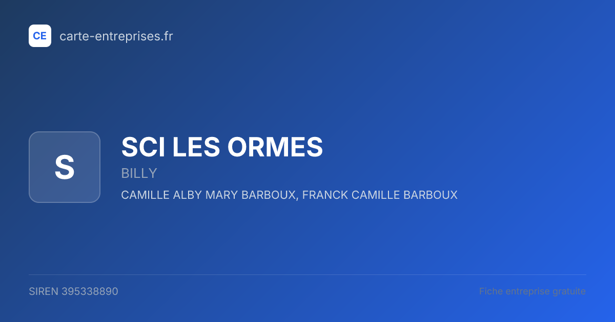 SCI LES ORMES — 395338890 — fiche entreprise