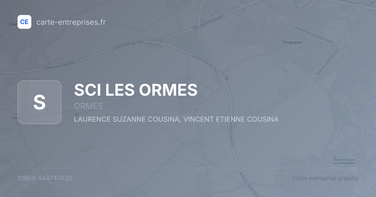 SCI LES ORMES — 444747430 — fiche entreprise