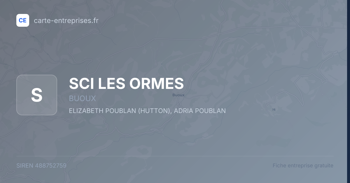 SCI LES ORMES — 488752759 — fiche entreprise