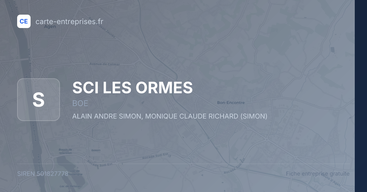 SCI LES ORMES — 501827778 — fiche entreprise