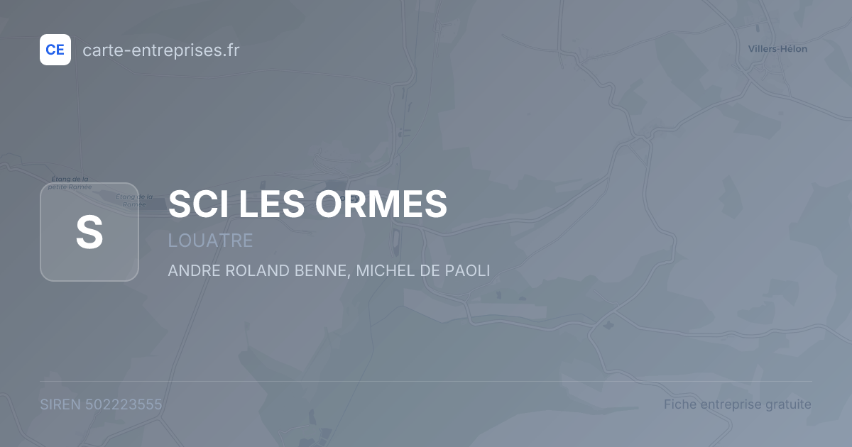 SCI LES ORMES — 502223555 — fiche entreprise