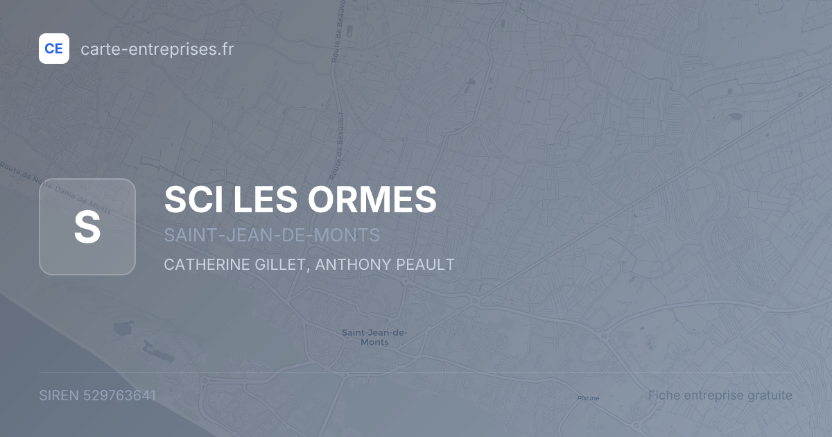 SCI  LES ORMES — 529763641 — fiche entreprise