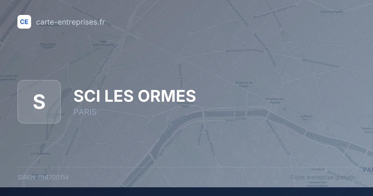 SCI LES ORMES — 784700114 — fiche entreprise