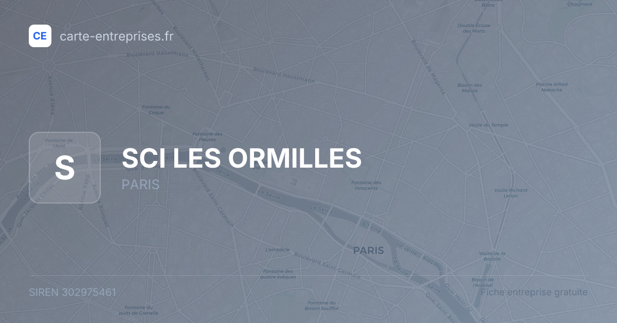 SCI LES ORMILLES — 302975461 — fiche entreprise