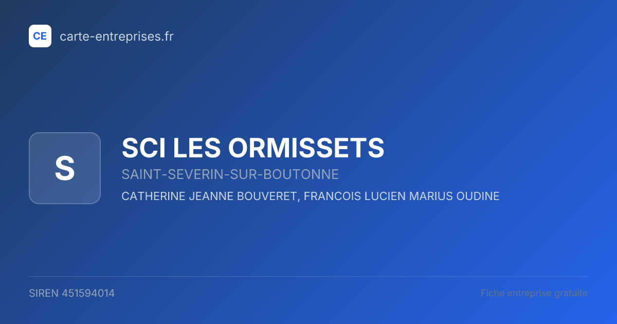 SCI LES ORMISSETS — 451594014 — fiche entreprise