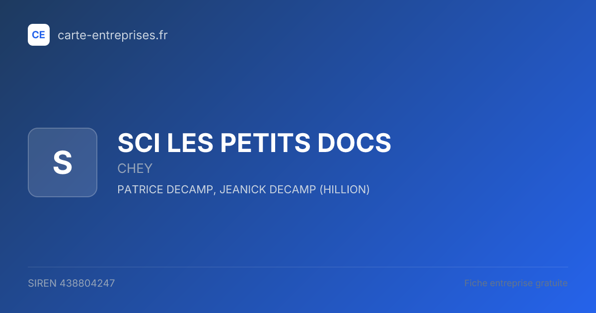 SCI LES PETITS DOCS — 438804247 — fiche entreprise