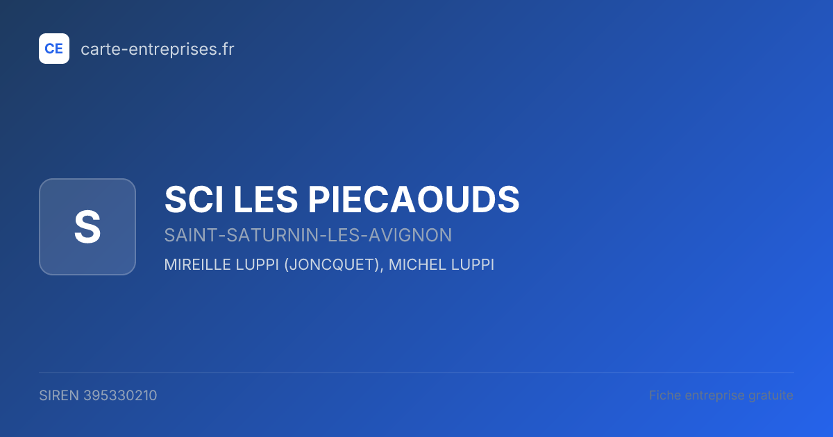 SCI LES PIECAOUDS — 395330210 — fiche entreprise