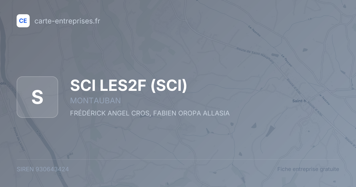 SCI LES2F (SCI) — 930643424 — fiche entreprise