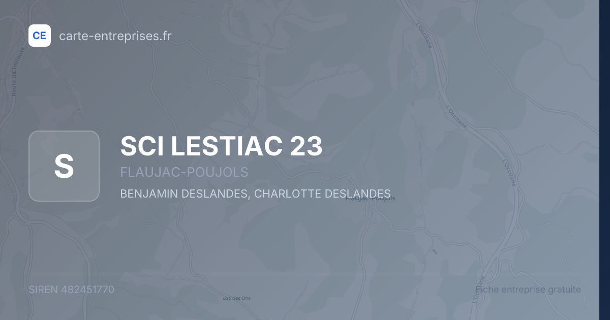 SCI LESTIAC 23 — 482451770 — fiche entreprise