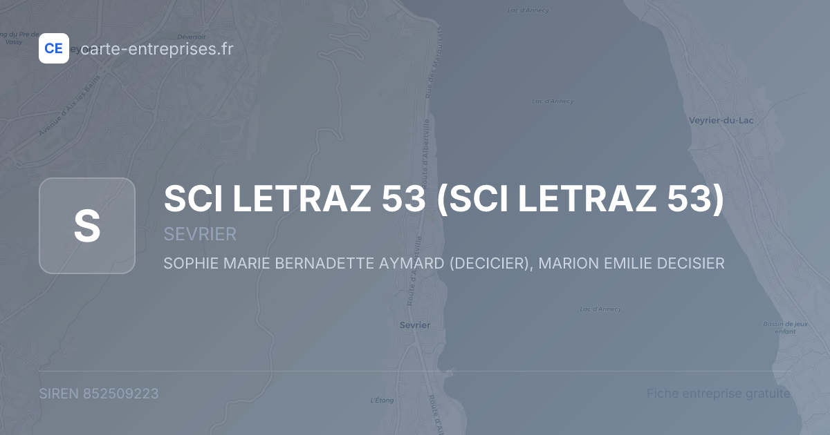 SCI LETRAZ 53 — 852509223 — fiche entreprise