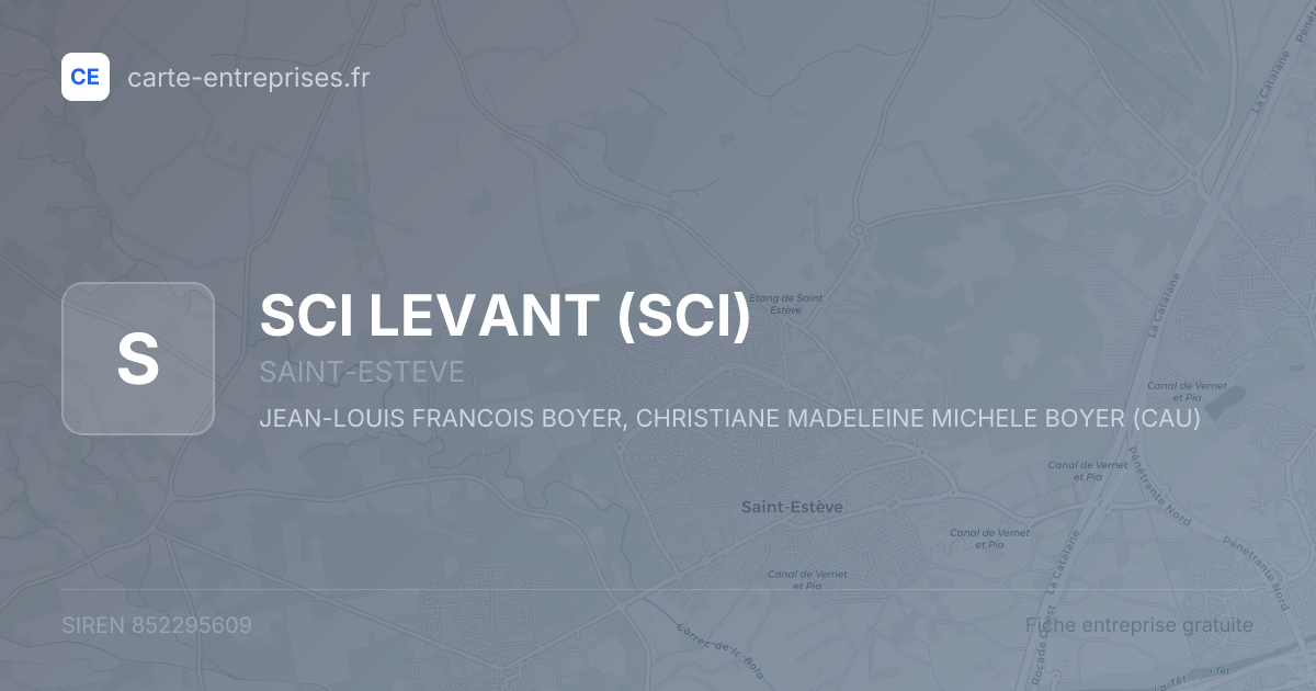 SCI LEVANT (SCI) — 852295609 — fiche entreprise