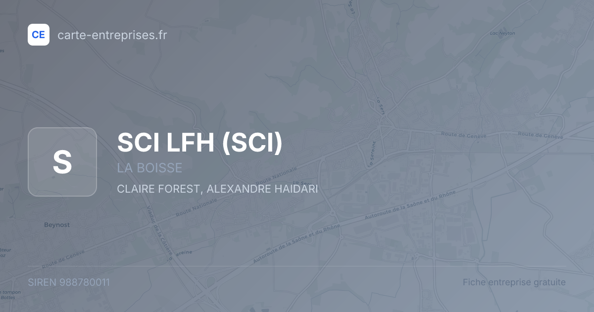 SCI LFH (SCI) — 988780011 — fiche entreprise