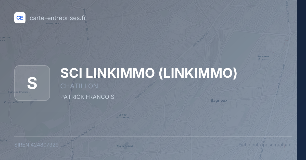 SCI LINKIMMO (LINKIMMO) — 424807329 — fiche entreprise