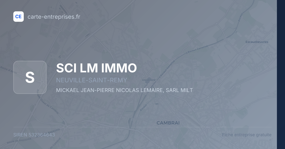 SCI LM IMMO — 532364643 — fiche entreprise