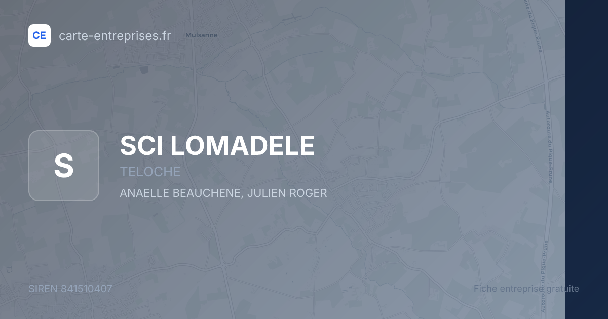 SCI LOMADELE — 841510407 — fiche entreprise