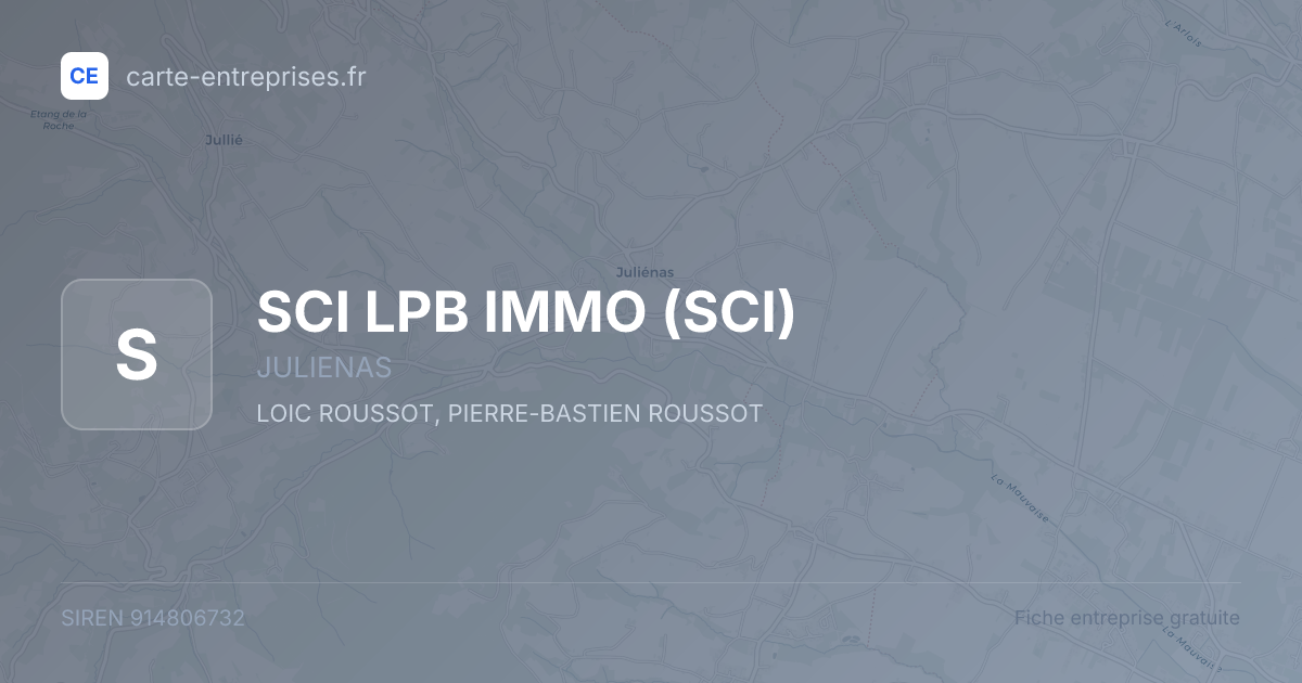 SCI LPB IMMO (SCI) — 914806732 — fiche entreprise