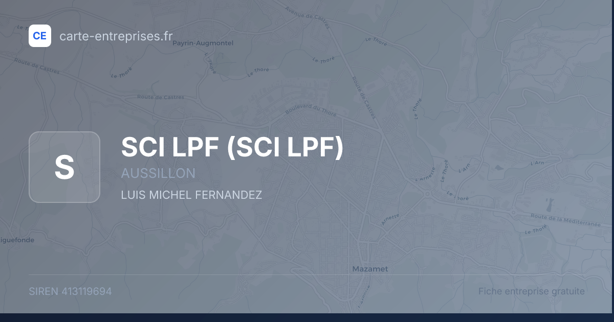 SCI LPF — 413119694 — fiche entreprise