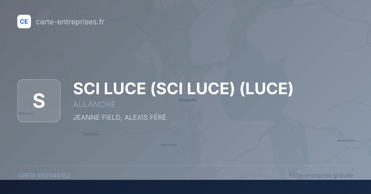 SCI LUCE (SCI LUCE) (LUCE) — 932046162 — fiche entreprise