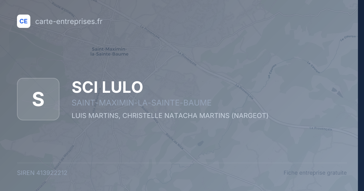 SCI LULO — 413922212 — fiche entreprise