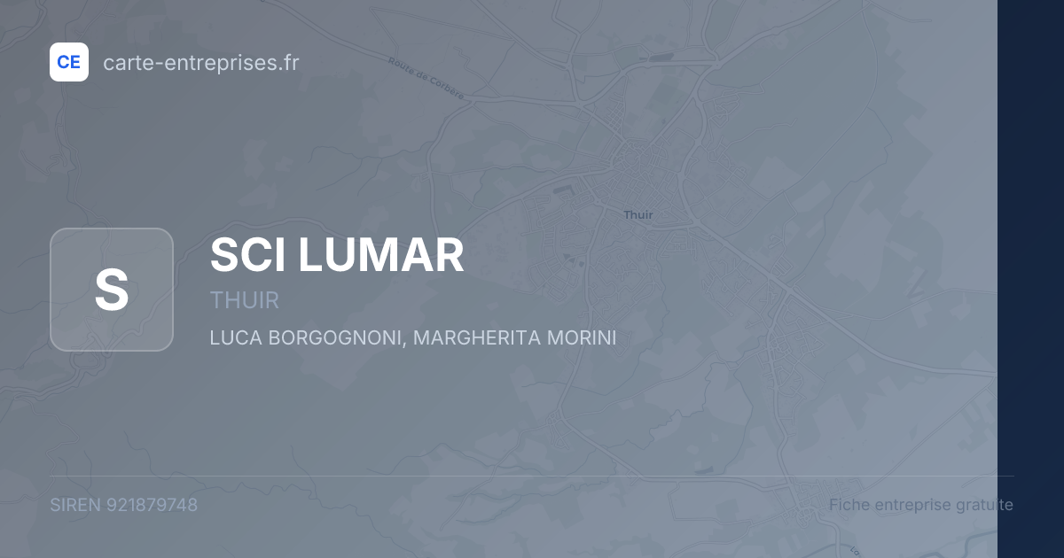SCI LUMAR — 921879748 — fiche entreprise
