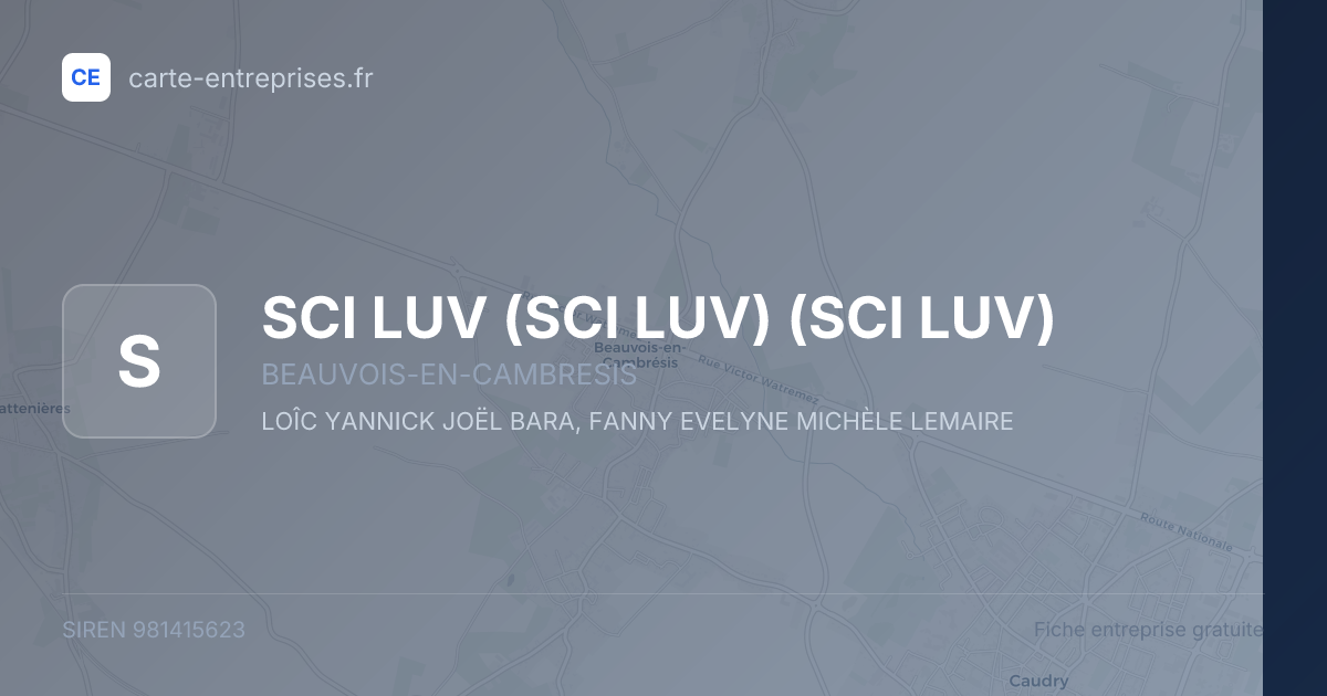 SCI LUV (SCI LUV) (SCI LUV) — 981415623 — fiche entreprise