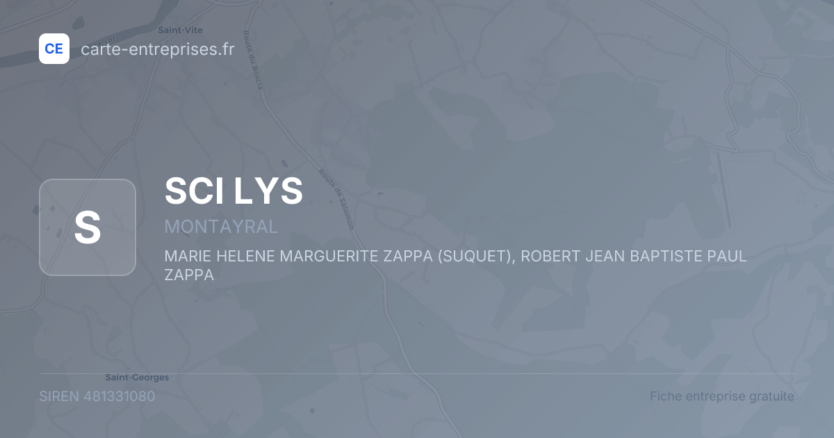 SCI LYS — 481331080 — fiche entreprise