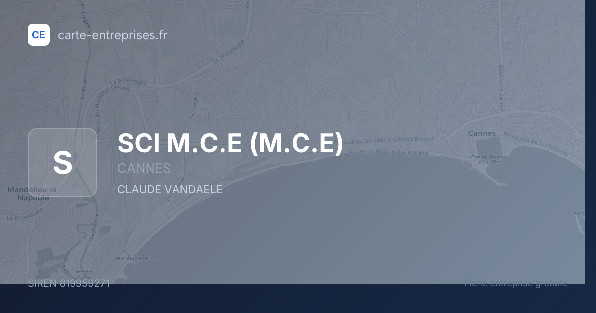 SCI M.C.E (M.C.E) — 819959271 — fiche entreprise