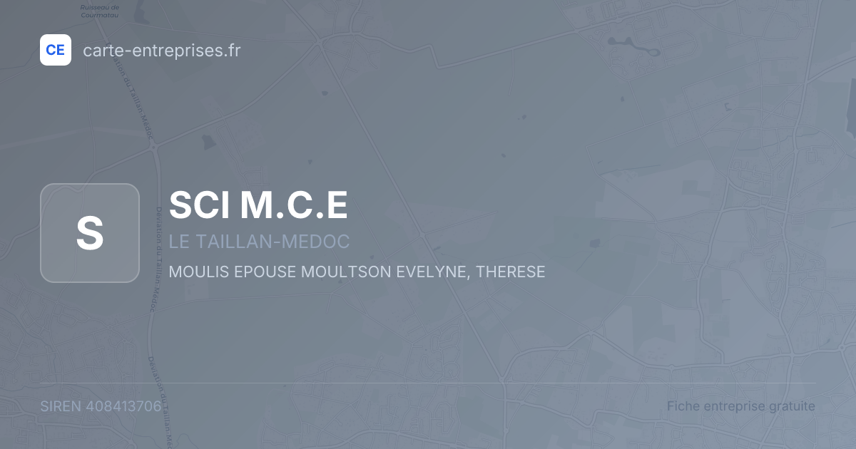 SCI M.C.E — 408413706 — fiche entreprise
