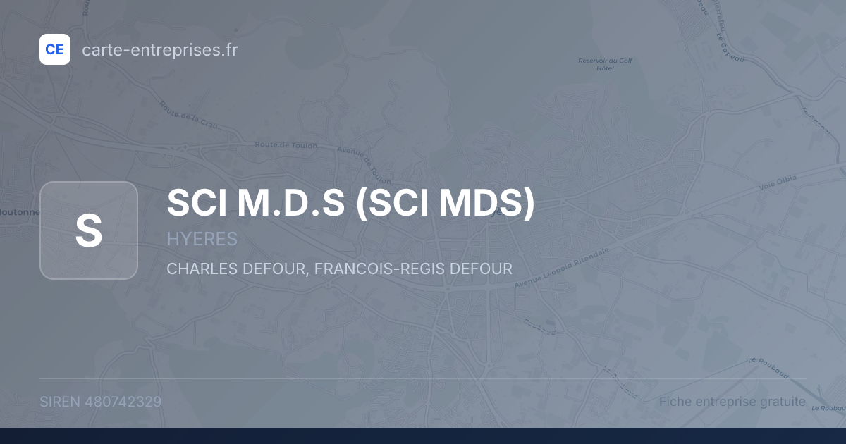 SCI M.D.S (SCI MDS) — 480742329 — fiche entreprise