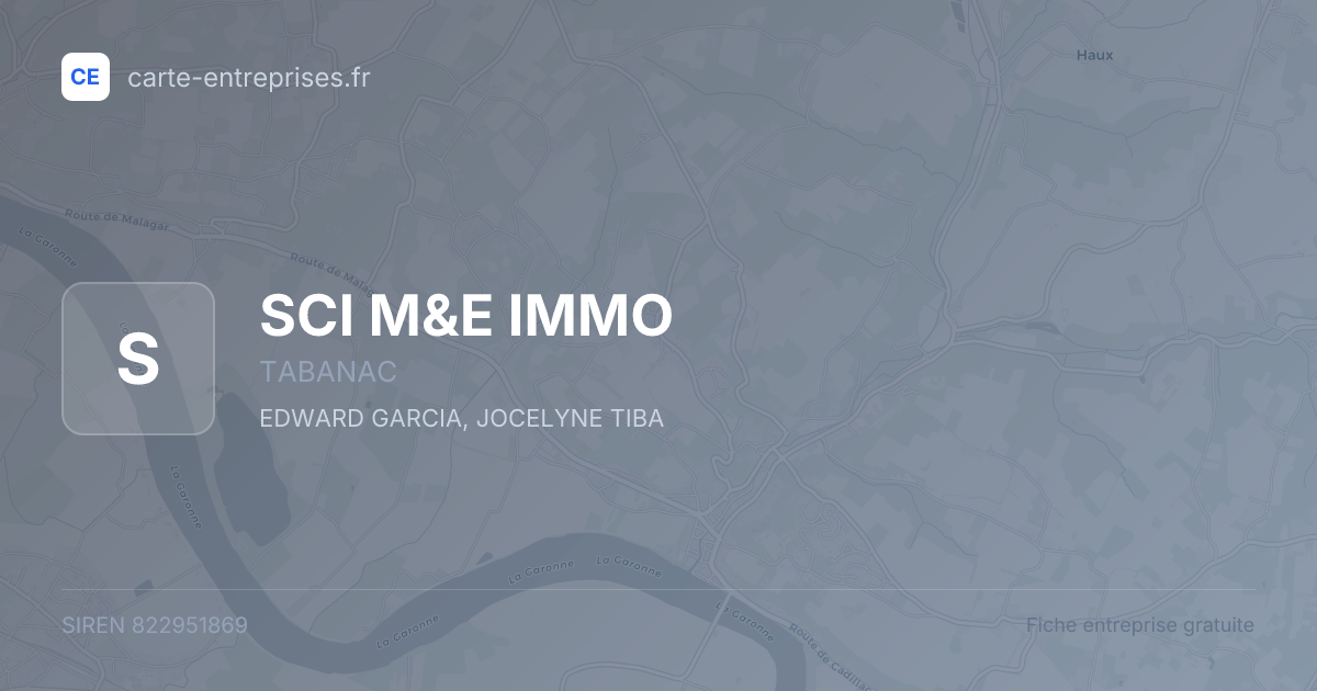 SCI M&E IMMO — 822951869 — fiche entreprise