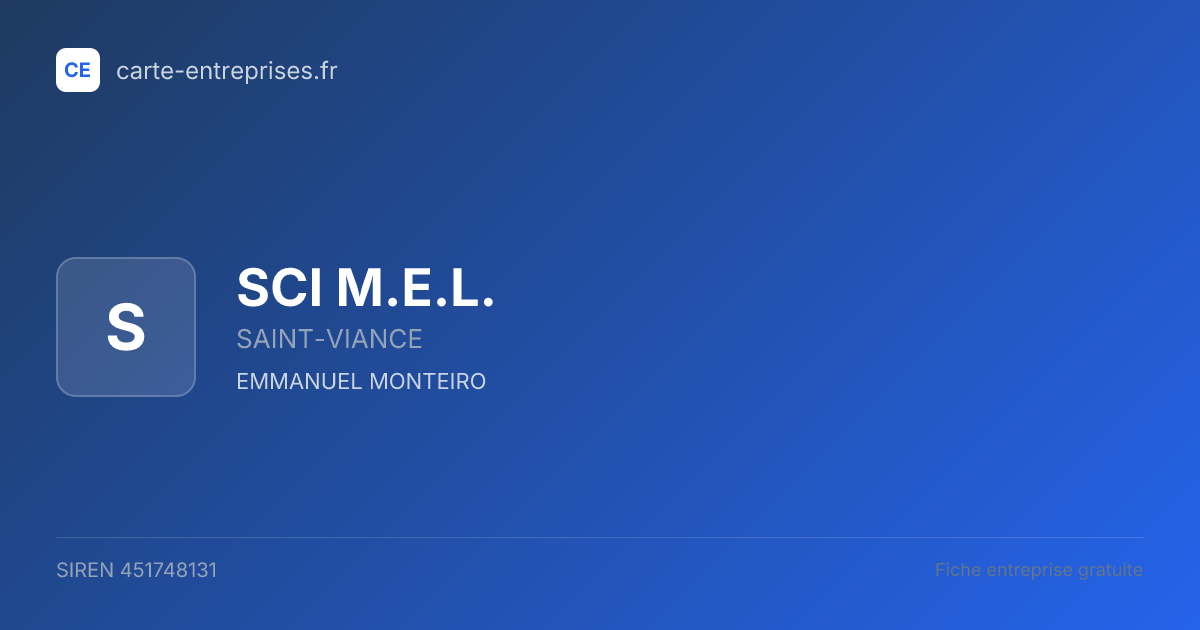 SCI M.E.L. — 451748131 — fiche entreprise