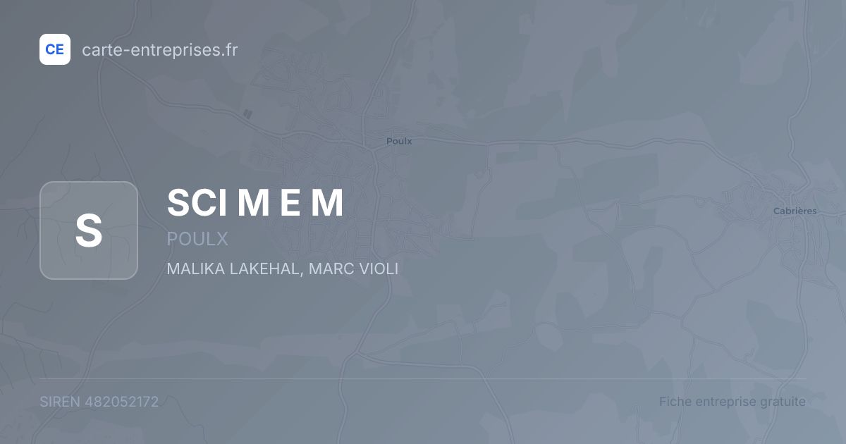 SCI M E M — 482052172 — fiche entreprise