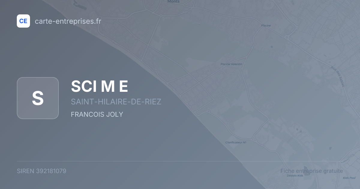 SCI M E — 392181079 — fiche entreprise