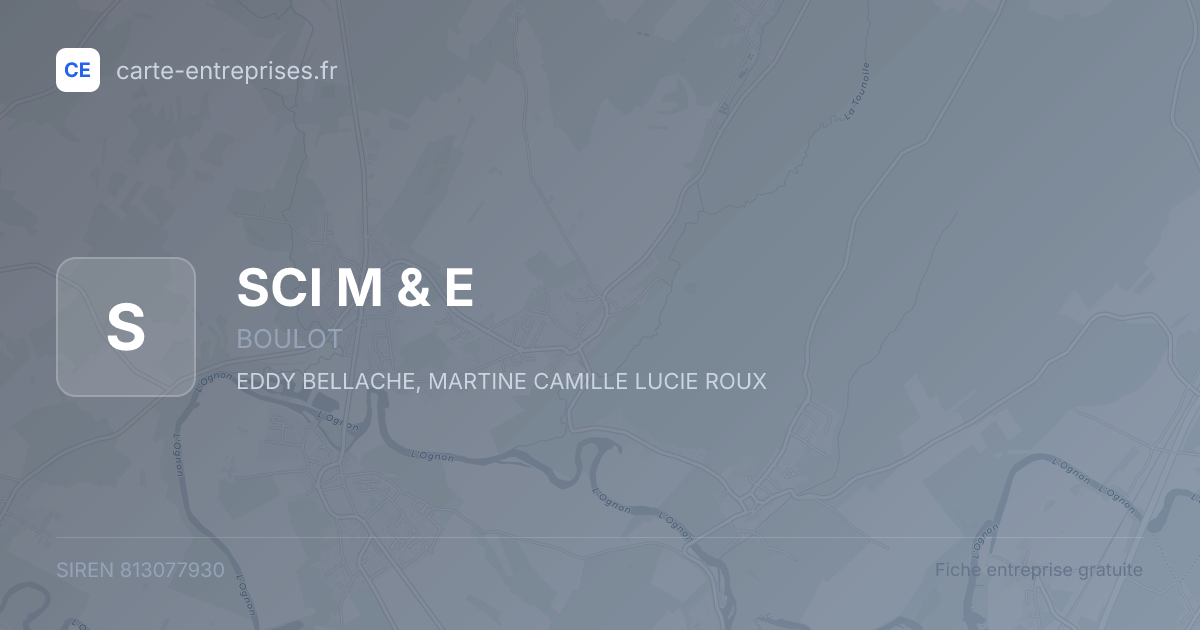 SCI M & E — 813077930 — fiche entreprise