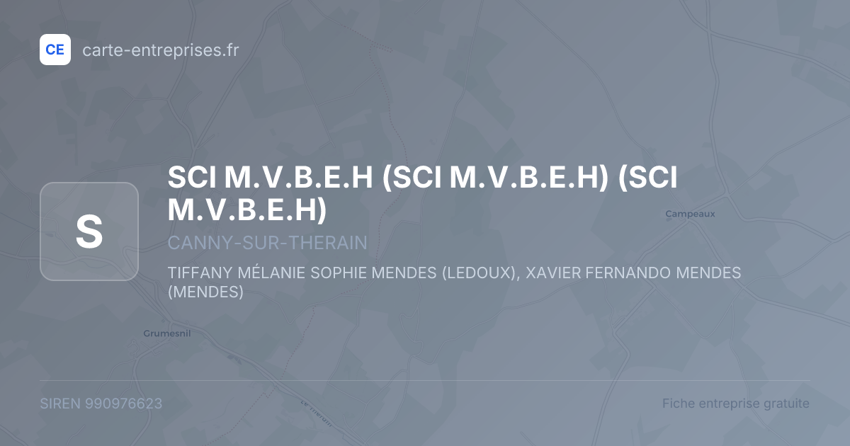 SCI M.V.B.E.H (SCI M.V.B.E.H) (SCI M.V.B.E.H) — 990976623 — fiche entreprise