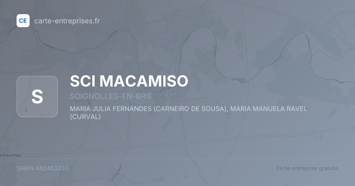 SCI MACAMISO — 482463833 — fiche entreprise