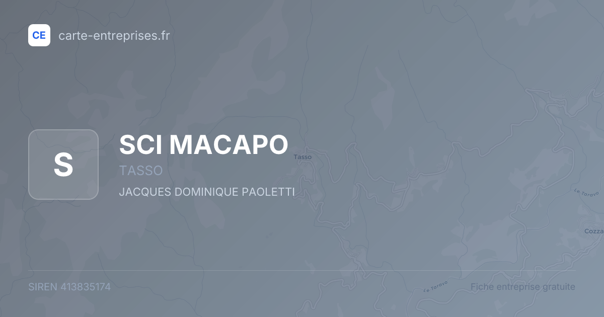 SCI MACAPO — 413835174 — fiche entreprise