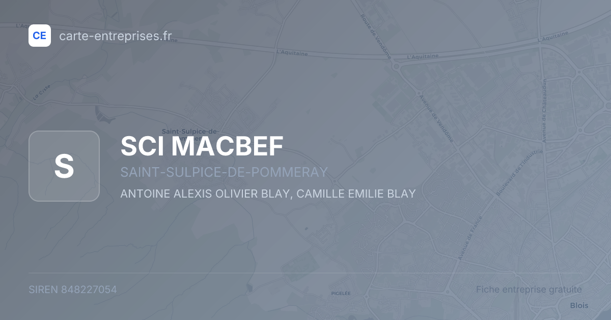SCI MACBEF — 848227054 — fiche entreprise