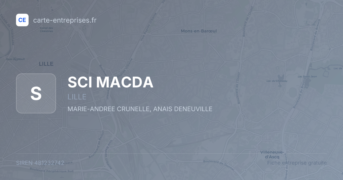 SCI MACDA — 481232742 — fiche entreprise