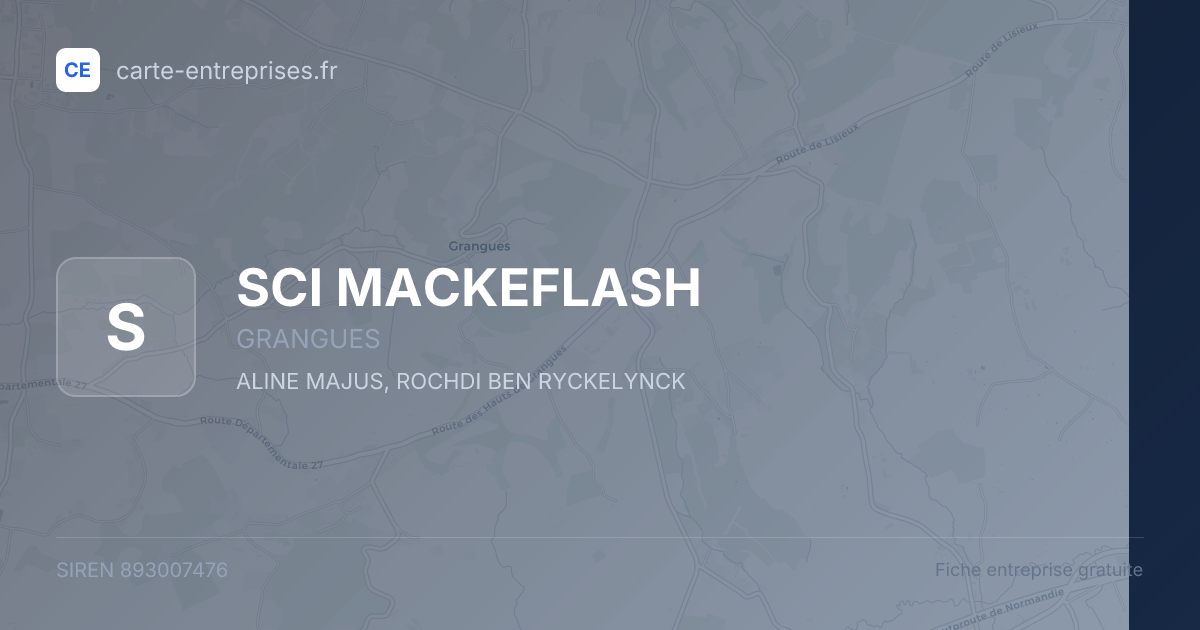 SCI MACKEFLASH — 893007476 — fiche entreprise