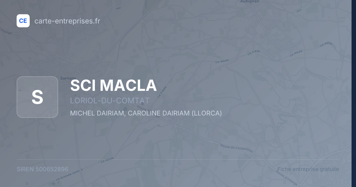 SCI MACLA — 500652896 — fiche entreprise