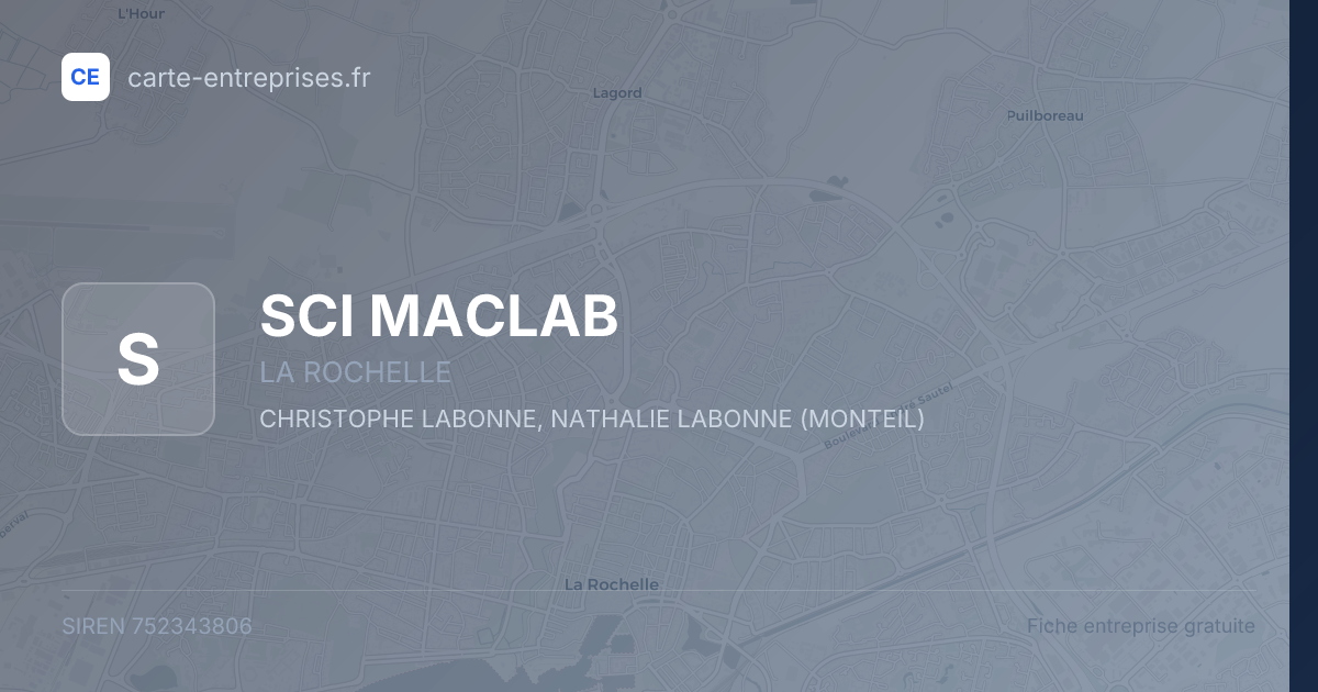 SCI MACLAB — 752343806 — fiche entreprise