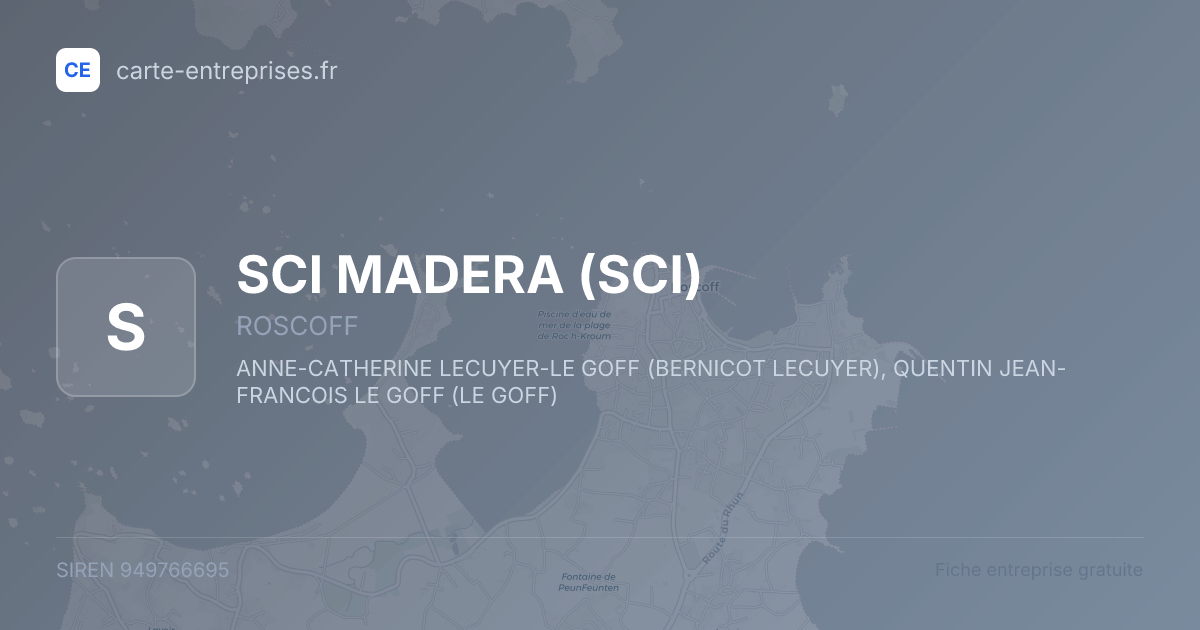 SCI MADERA (SCI) — 949766695 — fiche entreprise