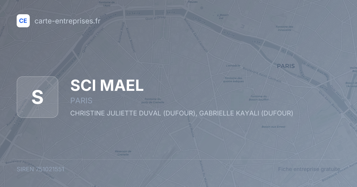 SCI MAEL — 751021551 — fiche entreprise