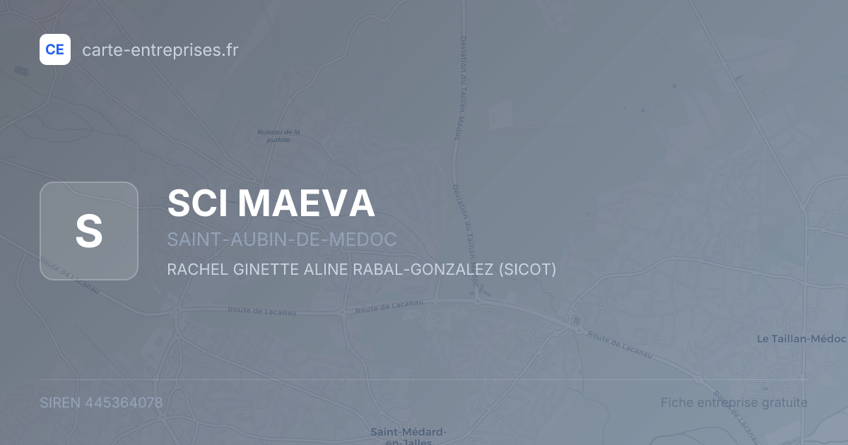 SCI MAEVA — 445364078 — fiche entreprise