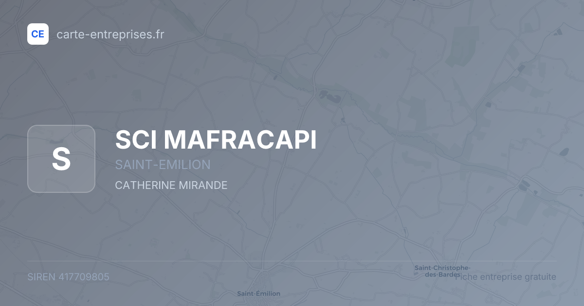 SCI MAFRACAPI — 417709805 — fiche entreprise
