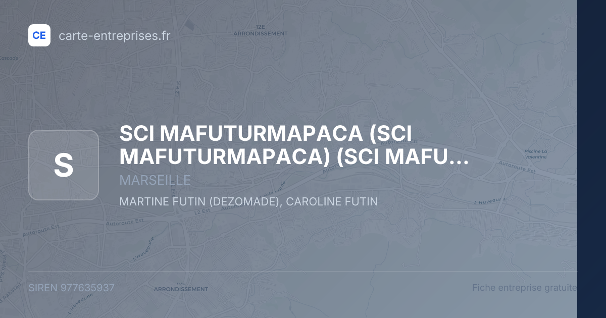 SCI MAFUTURMAPACA (SCI MAFUTURMAPACA) (SCI MAFUTURMAPACA) — 977635937 — fiche entreprise