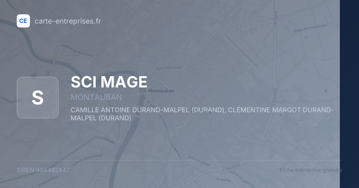 SCI MAGE — 944482447 — fiche entreprise