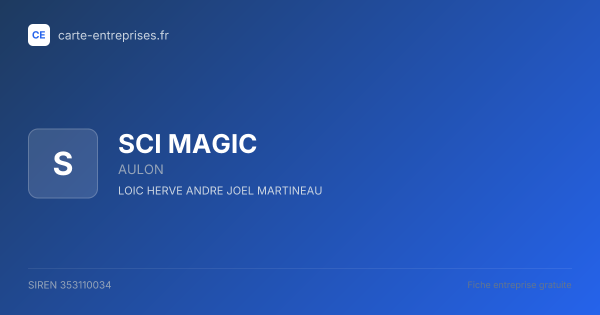 SCI MAGIC — 353110034 — fiche entreprise