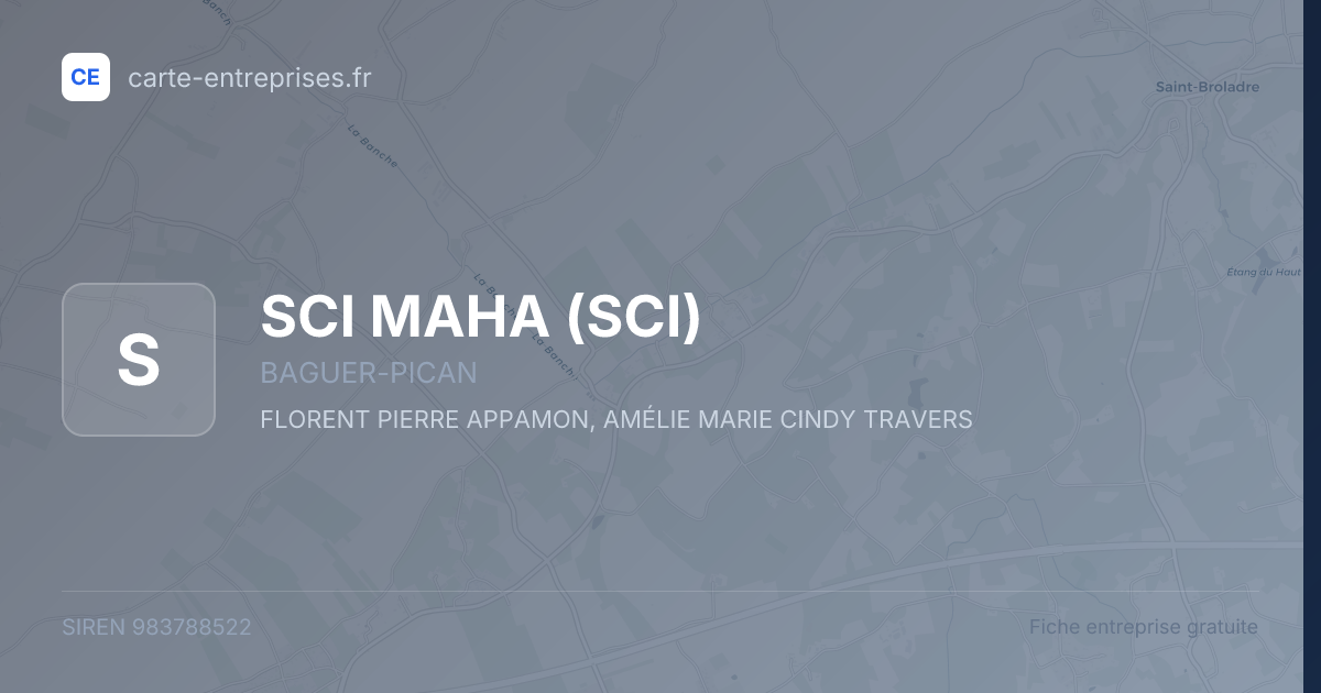 SCI MAHA (SCI) — 983788522 — fiche entreprise